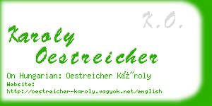 karoly oestreicher business card